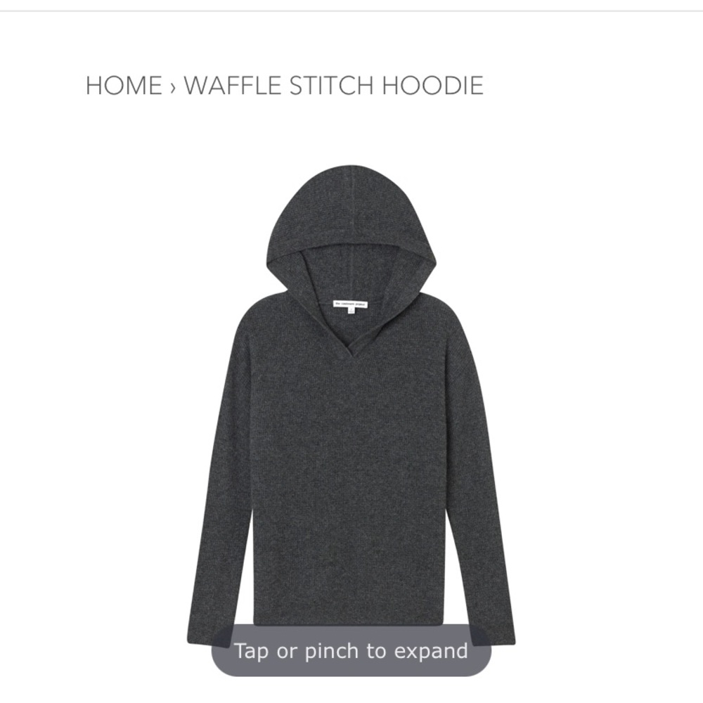 The Cashmere Project Waffle Stitch Hoodie - Chalkboard Heather, Size Medium